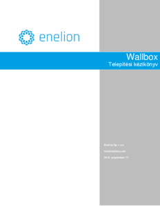 Enelion Wallbox Mono elektromos autótöltő - szerelési útmutató