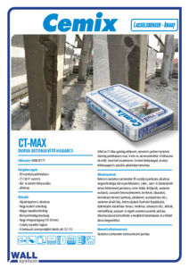 Cemix CT Max durva betonjavító habarcs - műszaki adatlap