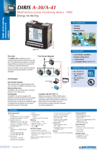 DIRIS A30/A41 multifunkciós mérőműszerek - részletes termékismertető
