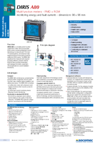 DIRIS A80 multifunkciós mérőműszerek - részletes termékismertető