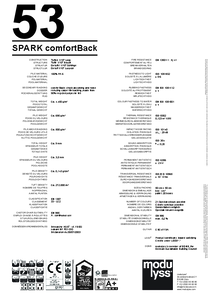 modulyss Spark modul szőnyegpadló - ComfortBack - műszaki adatlap