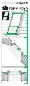 FDY-V Duet proSky - megemelt forgástengelyű tetőtéri ablak alsó bevilágítóval	 - szerelési útmutató