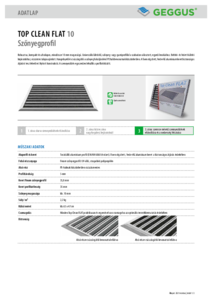 Geggus TOP CLEAN FLAT 10 szőnyegprofil - műszaki adatlap