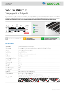 Geggus TOP CLEAN STABIL XL 22 szőnyegprofil + kefeprofil - műszaki adatlap