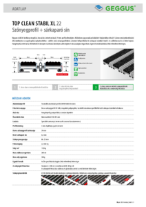 Geggus TOP CLEAN STABIL XL 22 szőnyegprofil + sárkaparó sín - műszaki adatlap