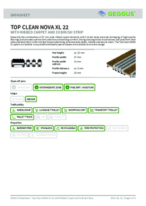 Geggus TOP CLEAN NOVA XL szennyfogó szőnyeg - szőnyegprofil + kefeprofil - műszaki adatlap