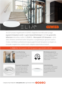ELIA CL sorozatú burás LED lámpatest mennyezetre - általános termékismertető