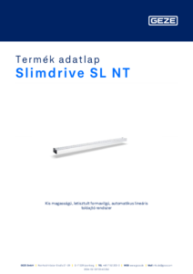 GEZE Slimdrive SL-NT automata tolóajtó - részletes termékismertető