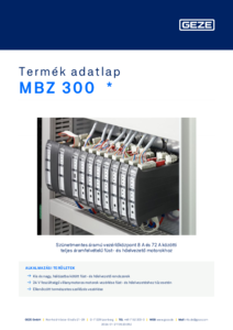 GEZE MBZ 300 moduláris RWA vezérlőközpontok - részletes termékismertető