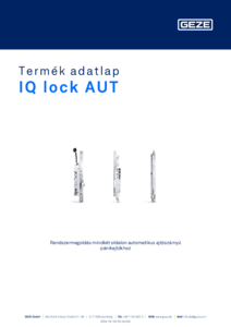GEZE IQ Lock AUT önreteszelő pánikzár kétszárnyú ajtóhoz - részletes termékismertető