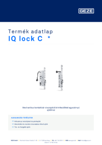 GEZE IQ Lock C önreteszelő pánikzár egyszárnyú ajtóhoz - részletes termékismertető