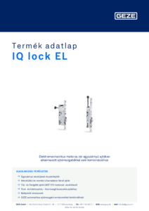 GEZE IQ Lock EL önreteszelő pánikzár egyszárnyú ajtóhoz - részletes termékismertető