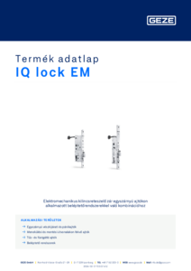 GEZE IQ Lock EM önreteszelő pánikzár egyszárnyú ajtóhoz - részletes termékismertető