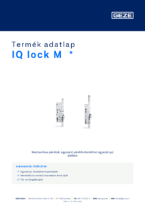 GEZE IQ Lock M önreteszelő pánikzár egyszárnyú ajtóhoz - részletes termékismertető