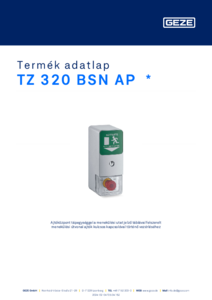 GEZE TZ 320 BSN AP hálózatba köthető vészkijárati vezérlő központok - részletes termékismertető