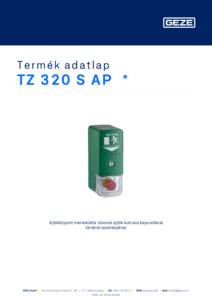 GEZE TZ 320 S AP hálózatba köthető vészkijárati vezérlő központok - részletes termékismertető