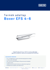 GEZE Boxer EFS 4-6 integrált ajtócsukó - részletes termékismertető