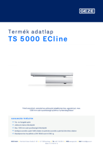 GEZE TS 5000 ECline ajtócsukó - részletes termékismertető