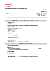 Ceresit CT 54 szilikátalapú homlokzatfesték - biztonsági adatlap