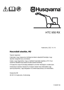 Husqvarna HTC 950 RX bolygóműves padlócsiszoló - alkalmazástechnikai útmutató