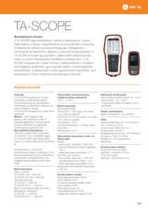 TA-SCOPE beszabályozó műszer <br>
(IMI termékkatalógus, 2018 / 209-215. oldal) - részletes termékismertető