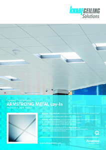 Armstrong Metal Lay-in fém álmennyezet <br>Microlook, Axal vector - műszaki adatlap