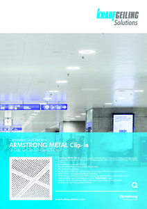 Armstrong Metal Clip-In rejtett bordás fém álmennyezet<br>Q-Clip, Q-Clip F, S-Clip F, T-Clip F - műszaki adatlap