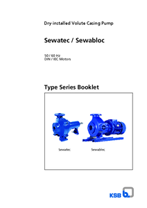 Sewatec/Sewabloc - szennyvízszivattyúk - műszaki adatlap