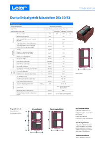 Durisol hőszigetelt falazóelem DSs 30/12 - műszaki adatlap