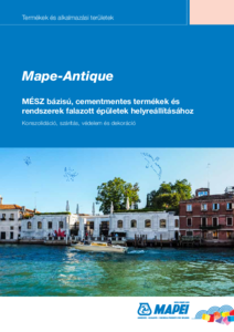 Mape-Antique cementmentes termékek és rendszerek falazott épületek helyreállításához - részletes termékismertető