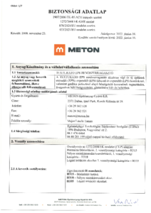 METON TEXTURATO EPS rendszerragasztó - biztonsági adatlap