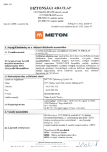 METON STONE SUPERFLEX felxibilis burkolatragasztó - biztonsági adatlap