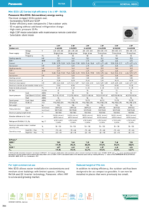 Panasonic Mini ECOi LE2 nagy hatékonyságú 4-6 HP kültéri egységek (R410A) <br>
(General Catalogue 2024/2025, 264. oldal) - műszaki adatlap