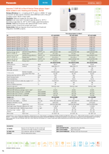 Aquarea H T-CAP All in One, 3 fázisú ADC hőszivattyúk extra csendes kültéri egységgel, R410A <br>
(General Catalogue 2024/2025, 76. oldal) - műszaki adatlap