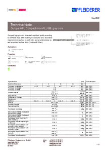 Duropal HPL Compact microPLUS®, szürke mag - műszaki adatlap
