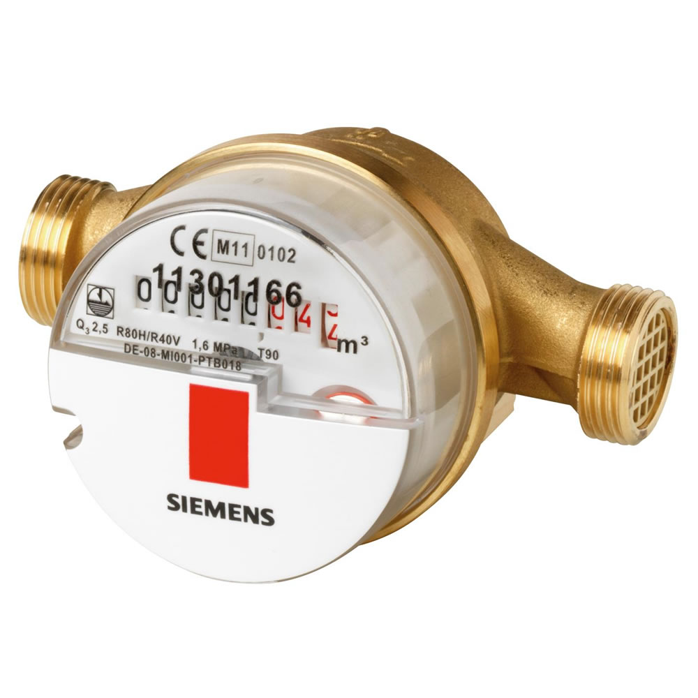 Siemens WFW30 típusú egysugaras szárnykerekes vízmennyiségmérők melegvízre