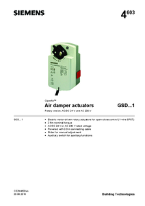 GSD326.1A<br>
Forgató zsalumozgató, AC 230 V, SPST, 2 Nm, rugós visszatérítés nélkül, 2 külső kapcsolóval - részletes termékismertető