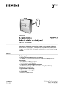RLM162<br>
Légcsatorna hőmérsékletszabályozó 2 db DC 0 ... 10 V kimenettel - részletes termékismertető