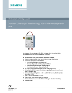 Siemens WSx8 típusú ultrahangos hőmennyiségmérő - részletes termékismertető