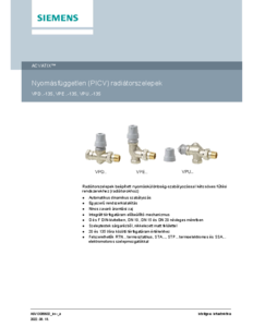 Siemens nyomásfüggetlen (PICV) radiátorszelepek - részletes termékismertető