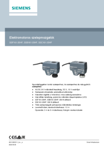 SSF161.05HF, SSB161.05HF és SSC161.05HF elektromotoros szelepmozgatók - részletes termékismertető