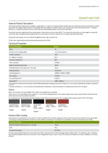 GreenCoat® Cool színes festékbevonattal rendelkező acéllemezek - műszaki adatlap