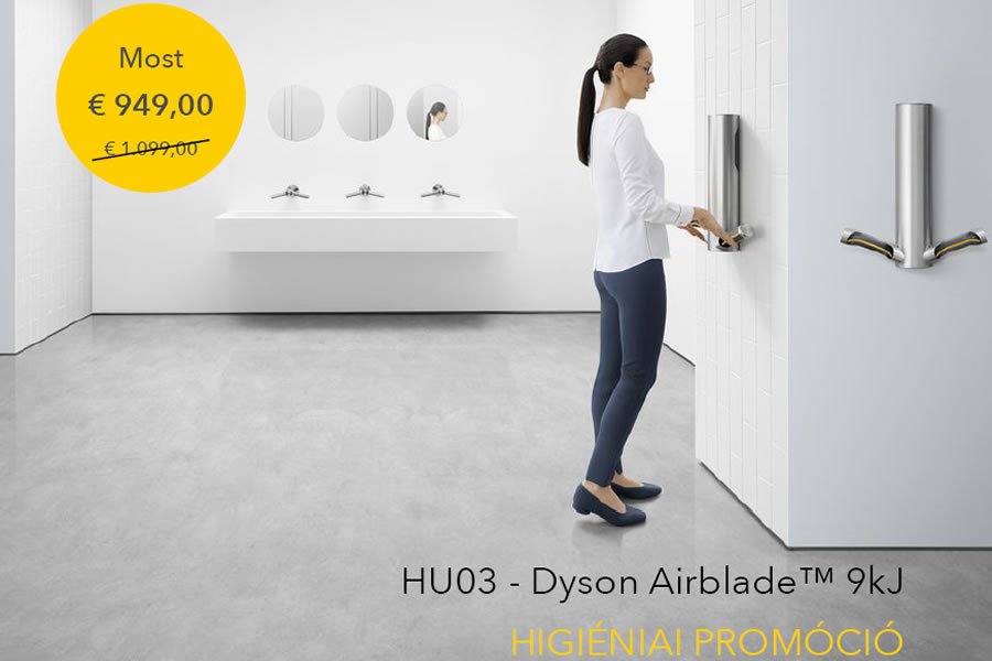 Dyson Airblade 9kJ kézszárító - higiéniai promóció