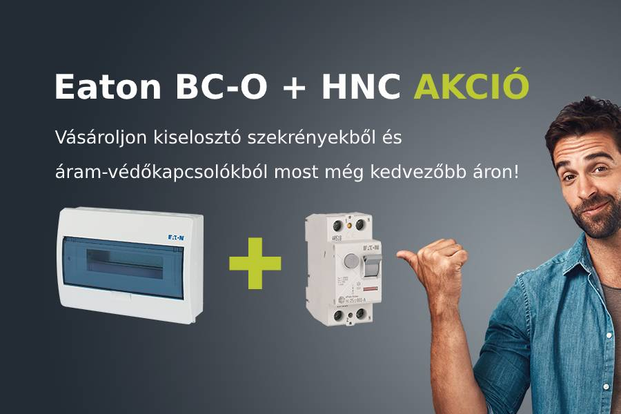 Eaton BC-O kiselosztó szekrény és HNC áram-védőkapcsoló akció