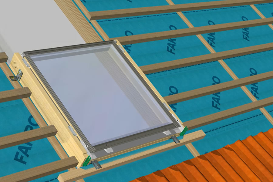 A Fakro FDY-V megemelt forgástengelyű tetőtéri ablak beépítési útmutatója