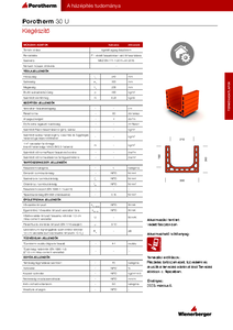 Porotherm 30 U zsaluzóelem - műszaki adatlap