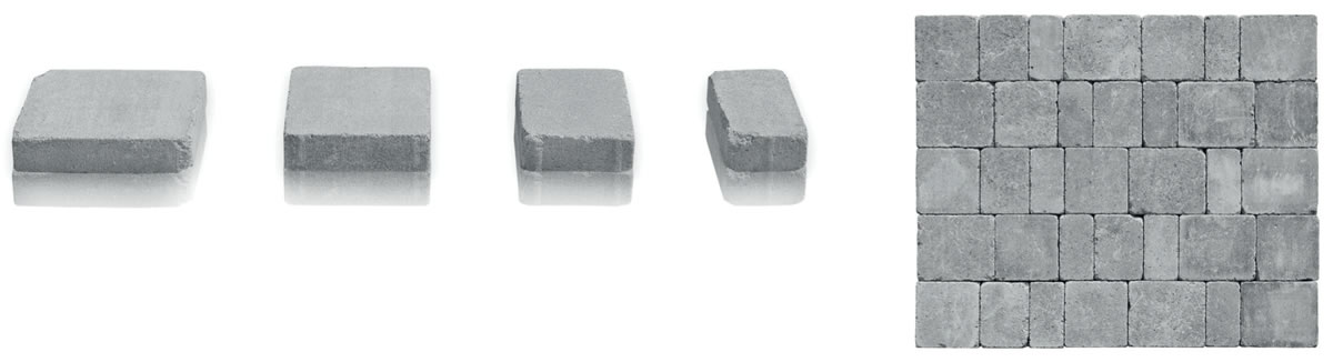 Savaria térkövek - méretek: 22/20/5 cm, 18/20% cm, 14/20/5 cm, 10/20/5 cm