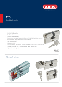 CT5 hengerzárbetét és zárrendszer - műszaki adatlap