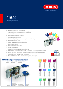 P12RPS hengerzárbetét - műszaki adatlap