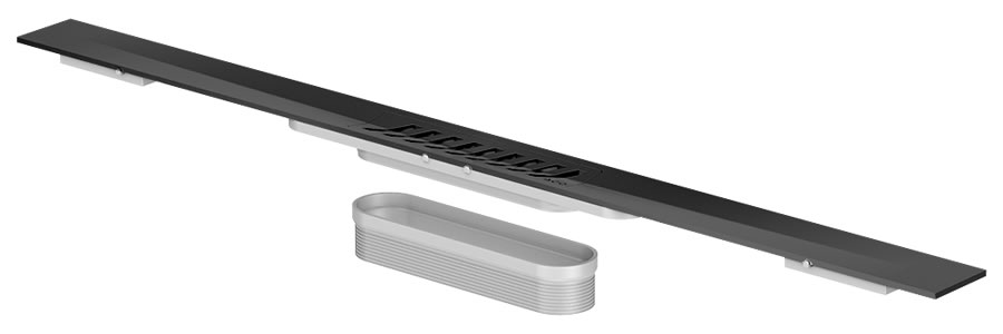 ACO Solid Plusz Nero zuhanyfolyóka – Stripe ráccsal
